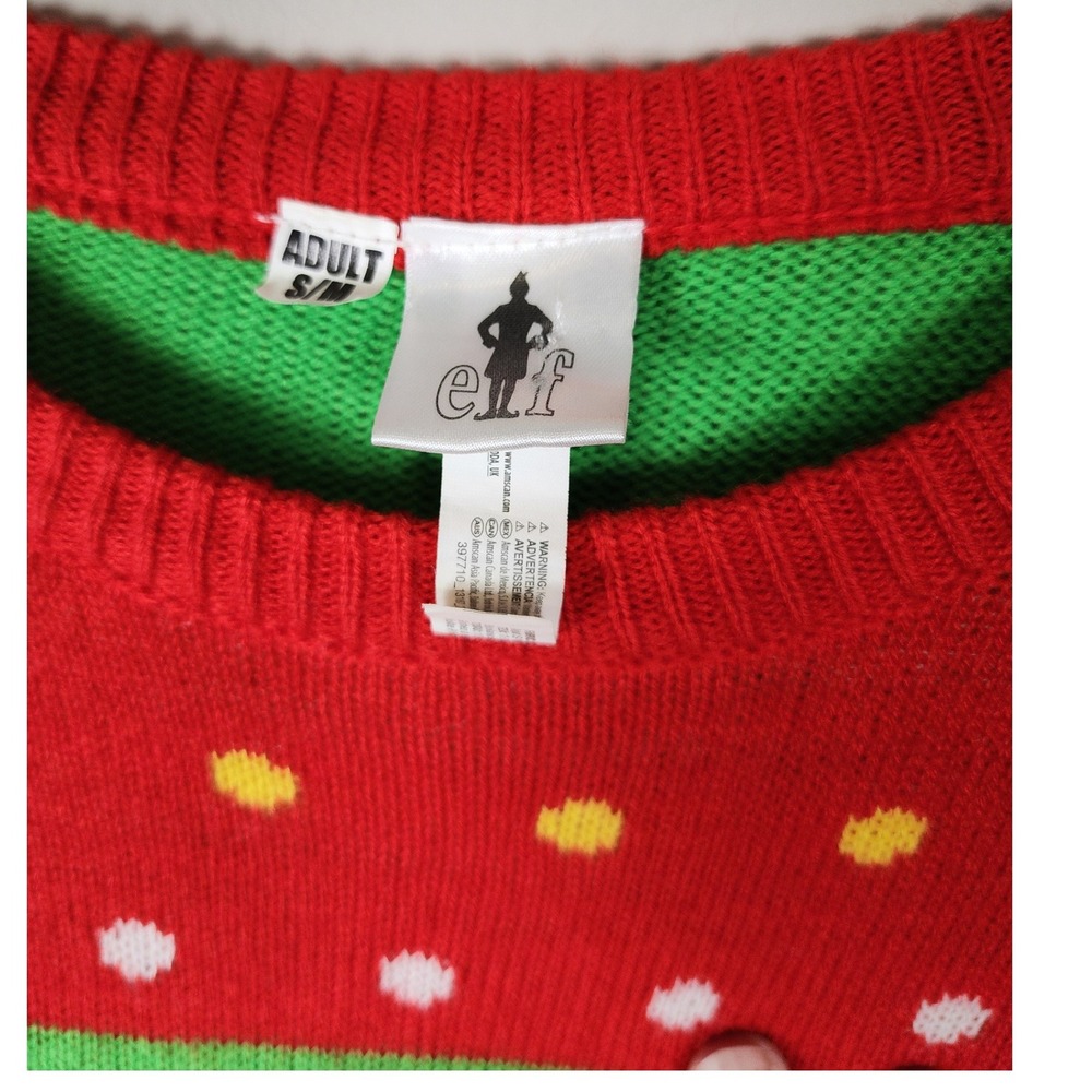 Elf Movie Christmas‎ Sweater OMG I Know Him Santa Holiday Knit S/M - Picture 3 of 4